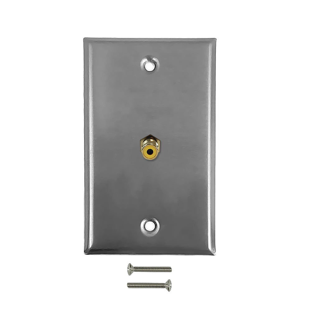 RCA Composite Single Gang Wall Plate Kit - Stainless Steel – Generic