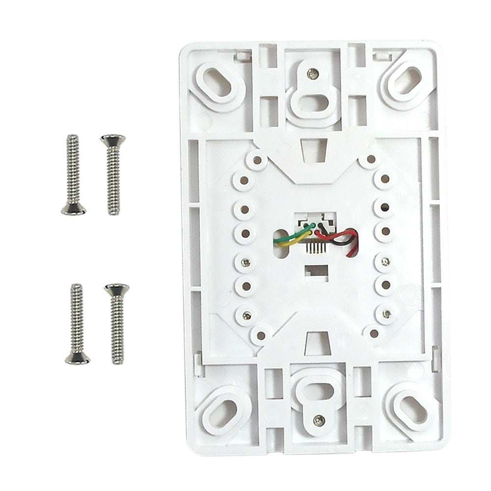 1-Port Telephone Wall Plate with Hanging Hooks - Screw Terminal - White – Generic – Wall Plate Kits (photo 2)