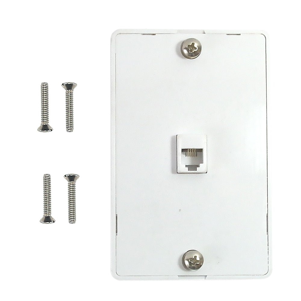1-Port Telephone Wall Plate with Hanging Hooks - Screw Terminal - White – Generic