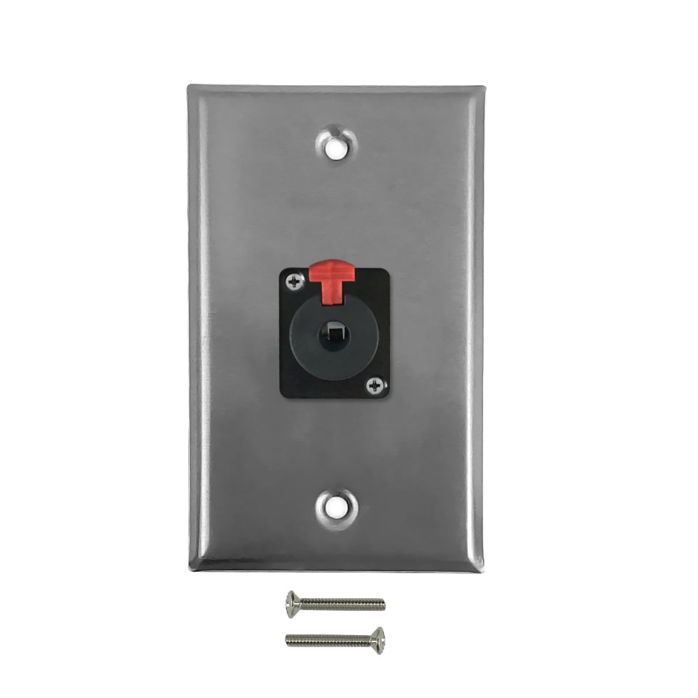 1x TRS Locking Female Single Gang SS Wall Plate Kit - Stainless Steel – Generic – Wall Plate Kits