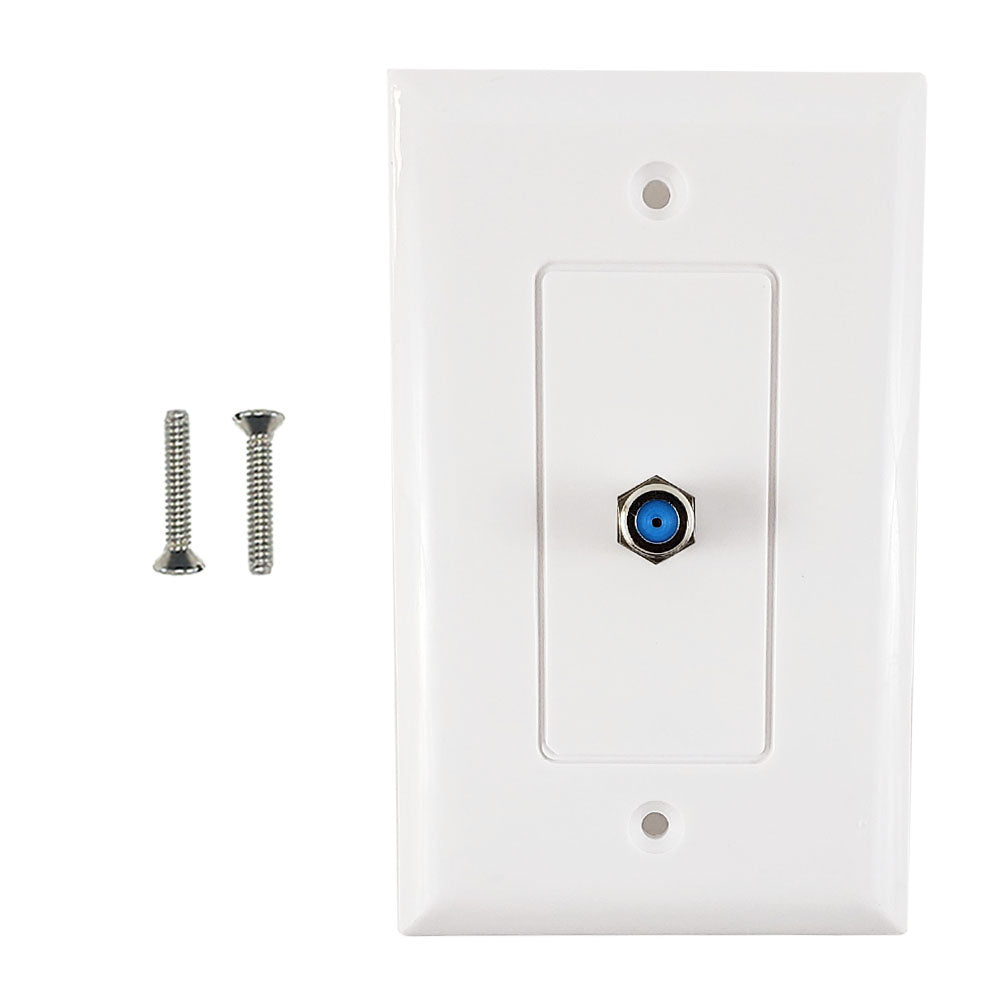 Single Gang Decora Style 3Ghz Coax Wall Plate - White – Generic
