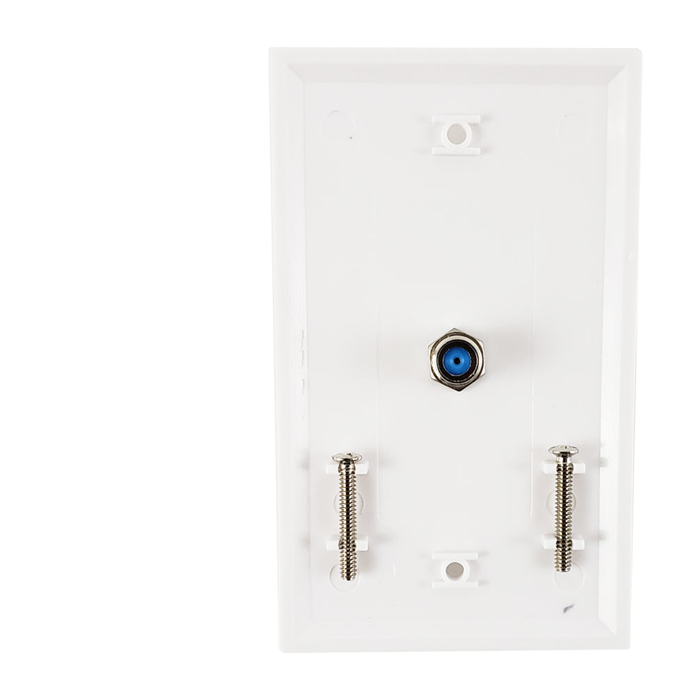 Single Gang Decora Style 3Ghz Coax Wall Plate - White – Generic – Wall Plate Kits (photo 2)