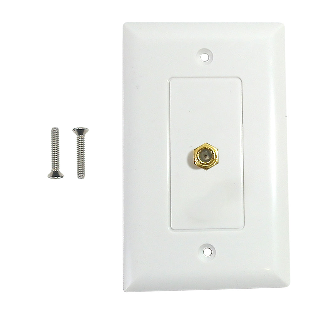 Single gang decora style coax wall plate - White – Generic