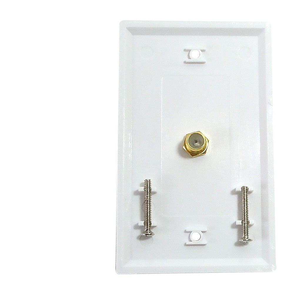 Single gang decora style coax wall plate - White – Generic – Wall Plate Kits (photo 2)