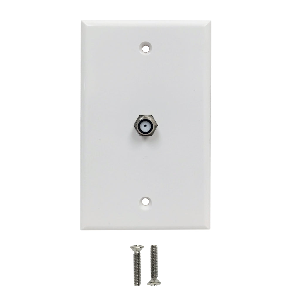 Single Gang Coax Wall Plate - White – Generic