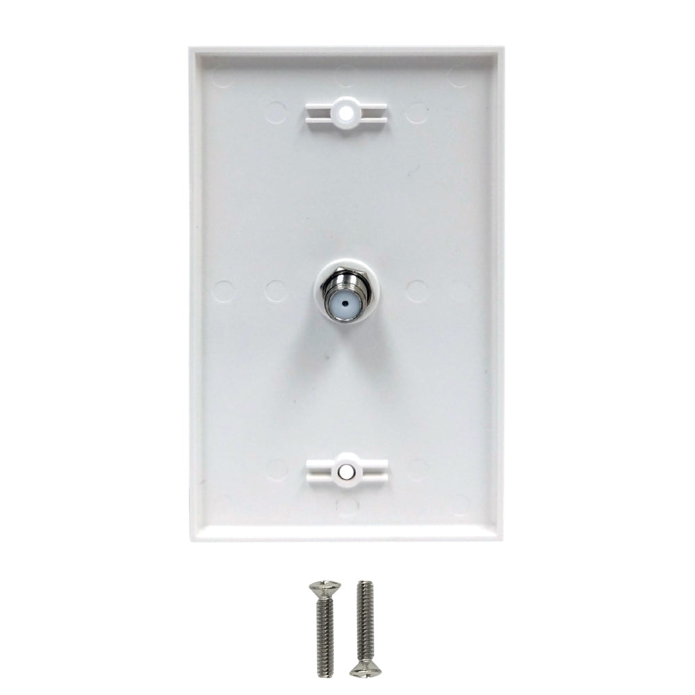 Single Gang Coax Wall Plate - White – Generic – Wall Plate Kits (photo 2)