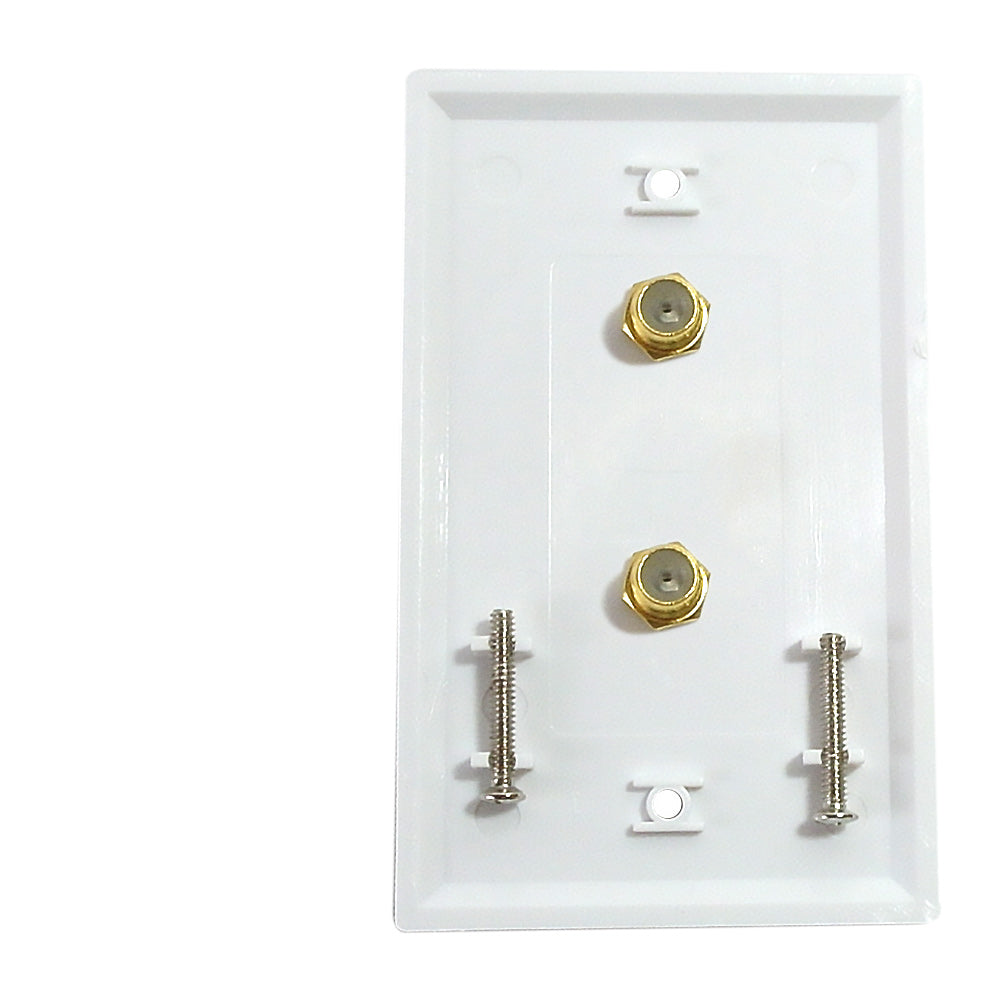 Single gang decora style 2x coax wall plate - White – Generic – Wall Plate Kits (photo 2)