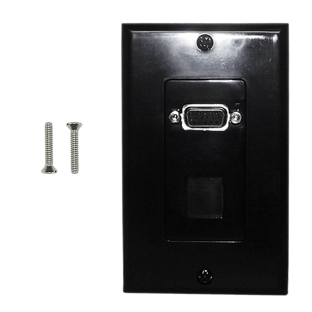 1-Port VGA Wall Plate Kit Decora Black (with 1x Keystone Hole) – Generic – Wall Plate Kits