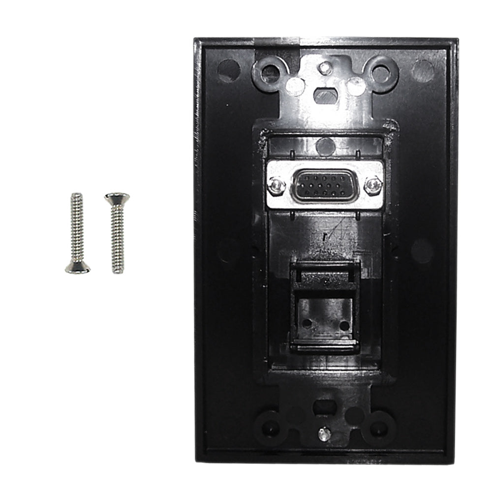 1-Port VGA Wall Plate Kit Decora Black (with 1x Keystone Hole) – Generic – Wall Plate Kits (photo 2)