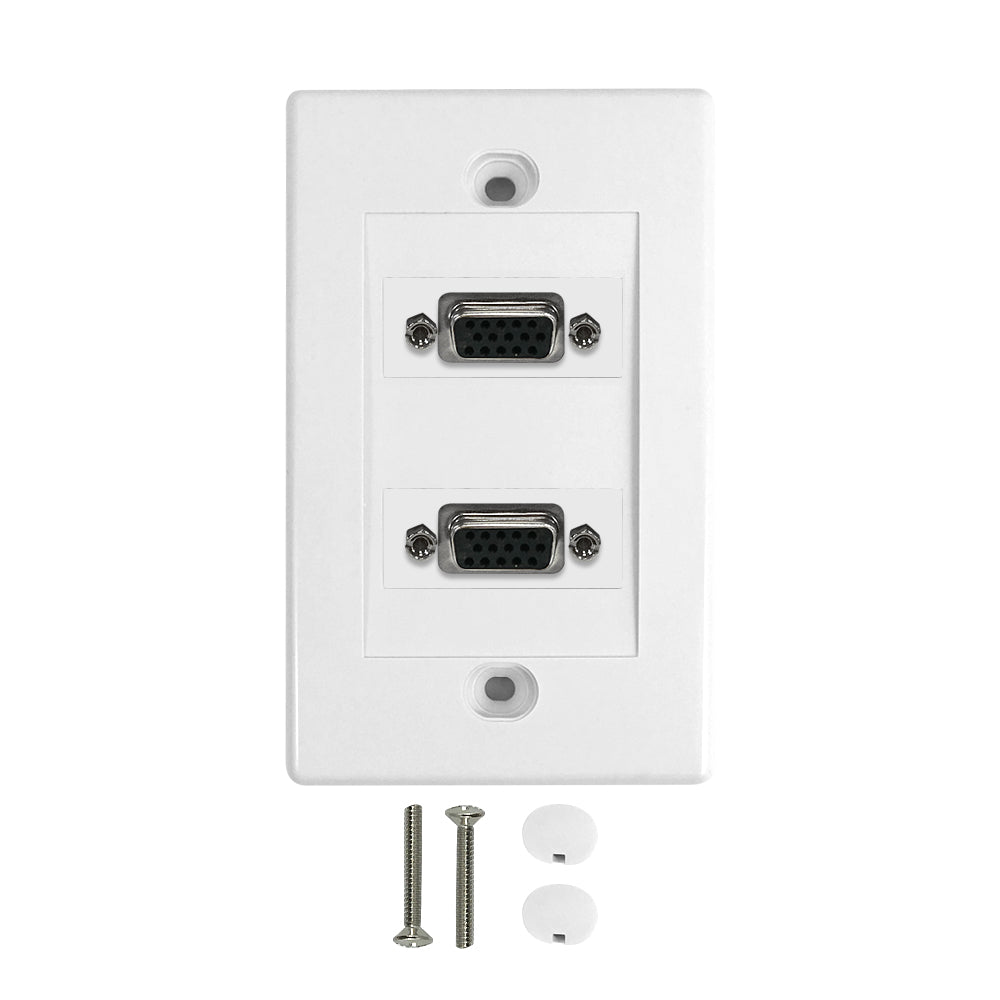 2-Port VGA Wall Plate Kit - White – Generic