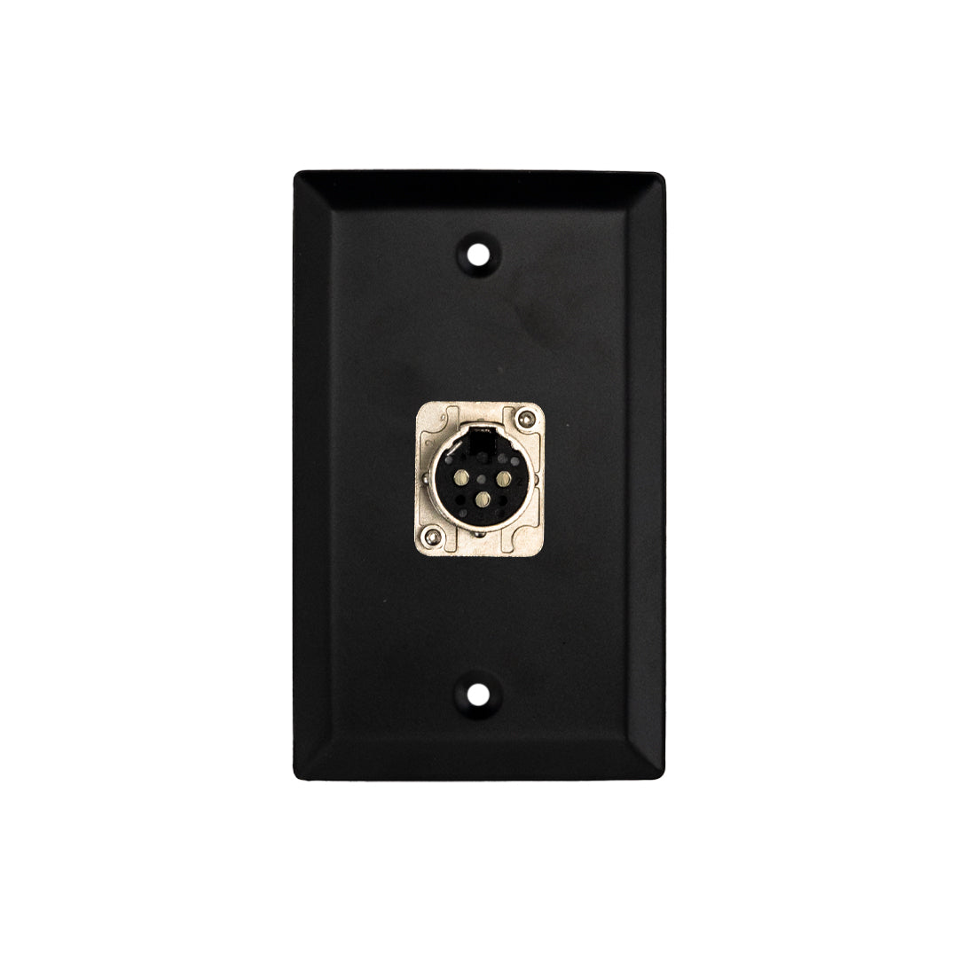 Single Gang 1 x XLR Locking Female Stainless Steel Wall Plate Kit - BLACK – Generic – Wall Plate Kits (photo 2)
