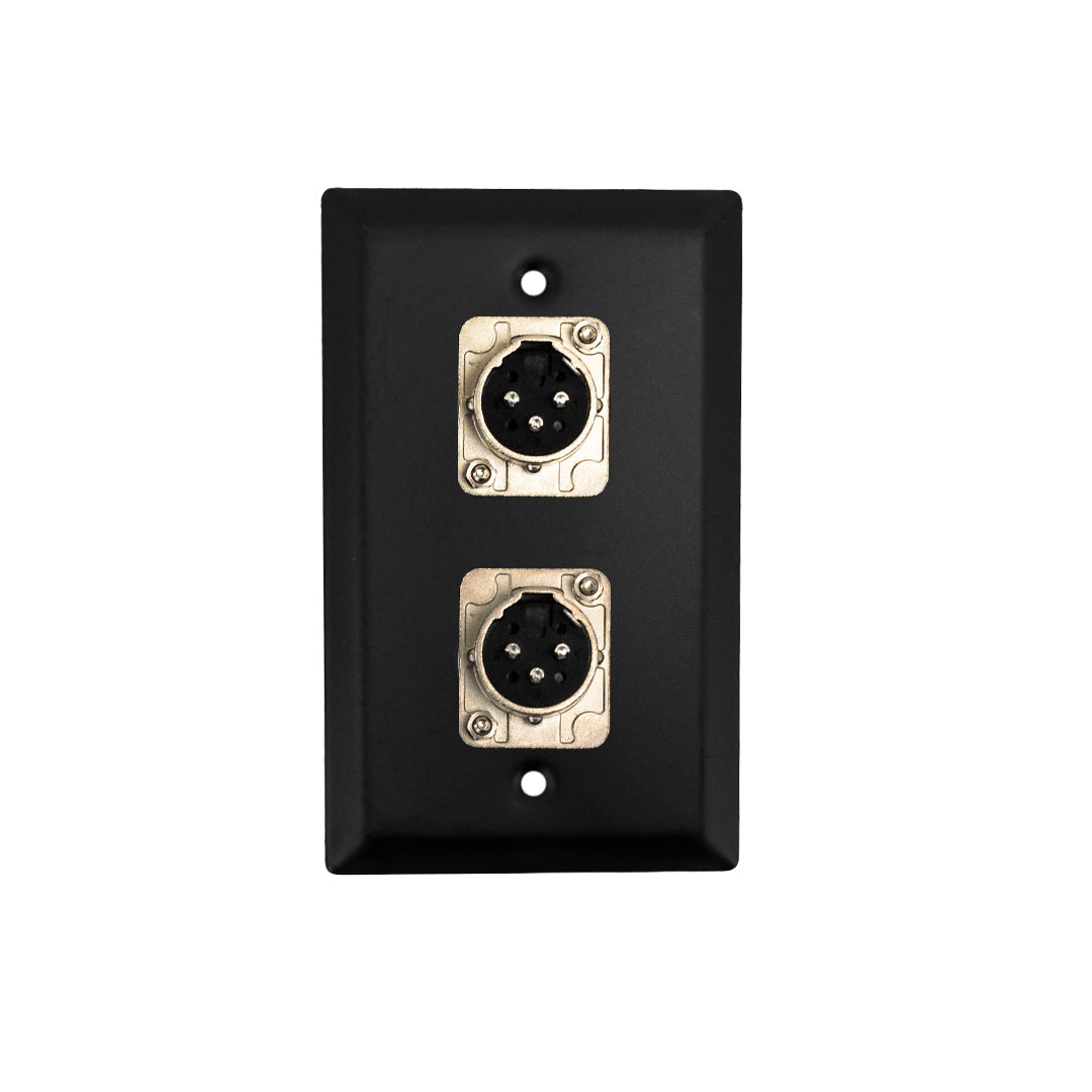 Single Gang 2 x XLR Male Stainless Steel Wall Plate Kit - BLACK – Generic – Wall Plate Kits (photo 2)